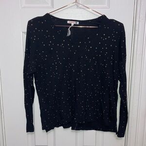 Sundry Black Star Pattern Sweatshirt‎ Size 0/XS